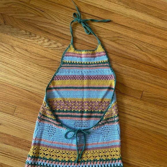 AKOIA SWIM CROCHET HALTER DRESS S/M - Picture 4 of 6